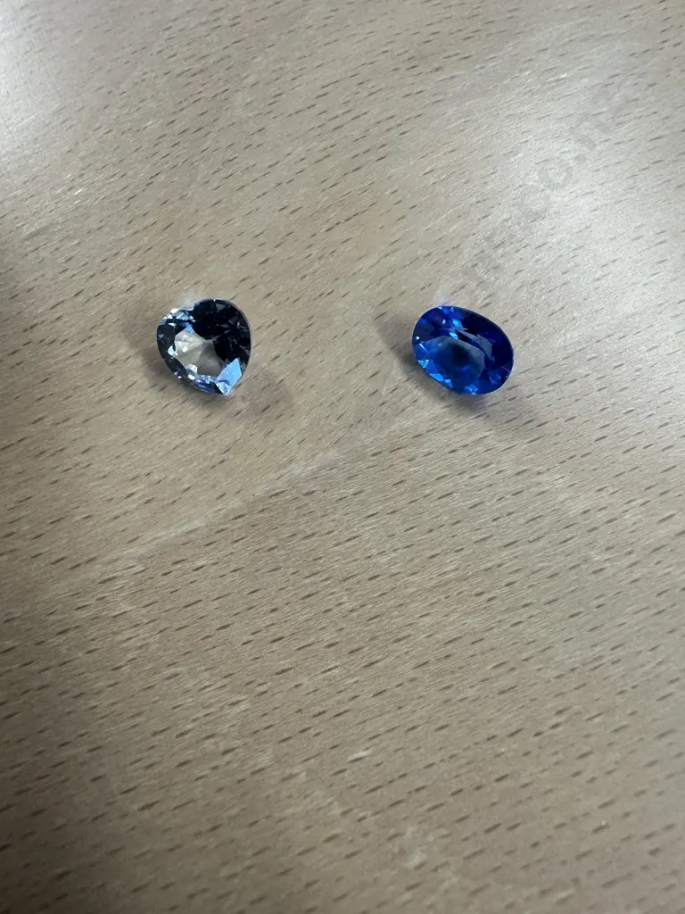 Aquamarine Heart Shaped Gemstone 2.55ct With Topaz Glazier Blue Gemstone 2.38ct Image 1++