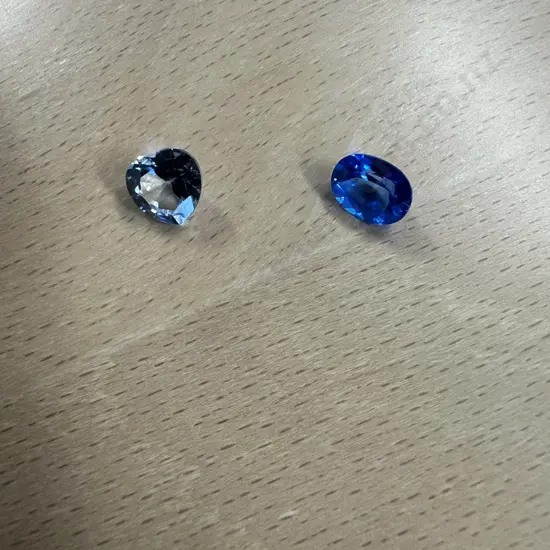 Aquamarine Heart Shaped Gemstone 2.55ct With Topaz Glazier Blue Gemstone 2.38ct