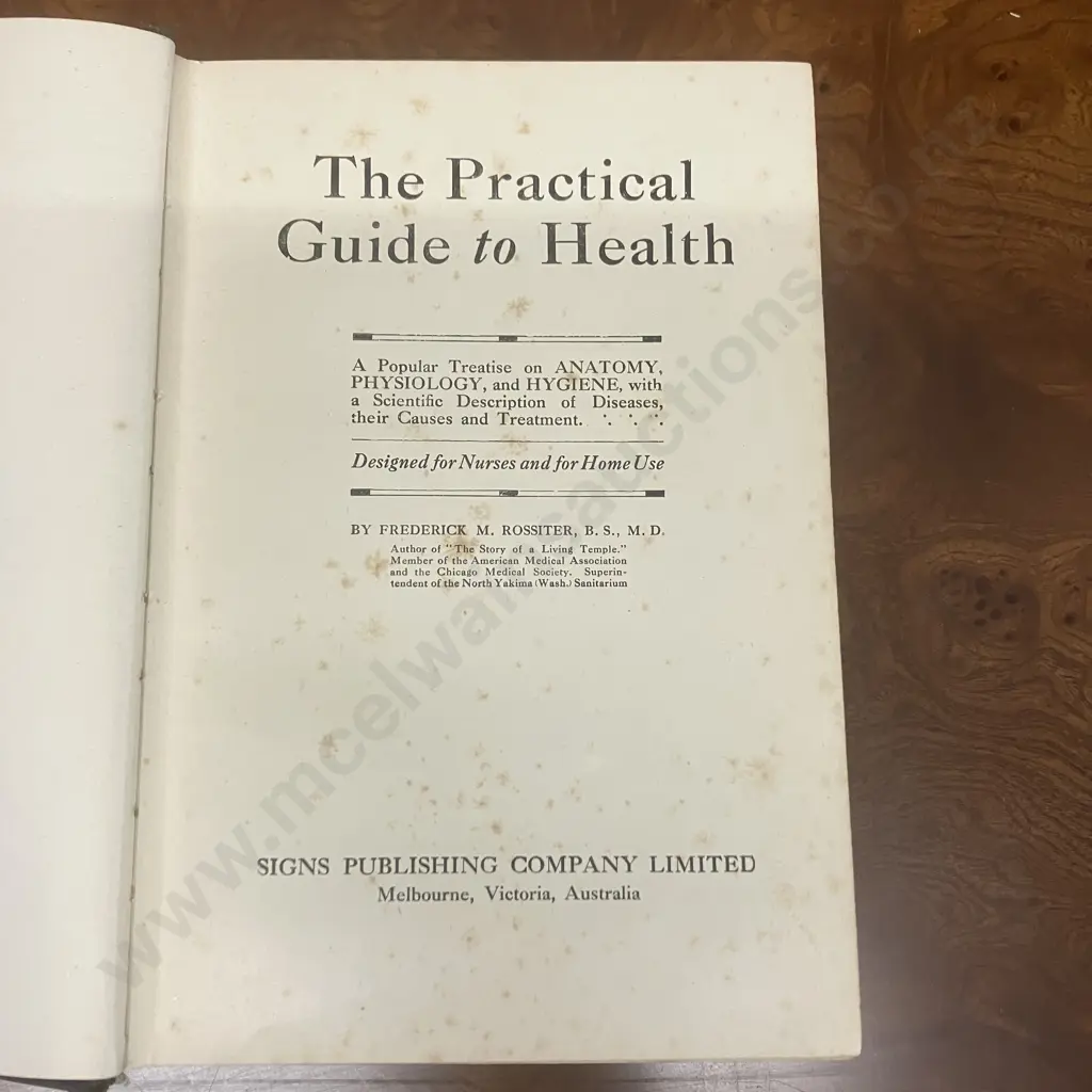 The Practical Guide to Health by Frederick M. Rossiter, 1930s Edition, Signs Publishing Co. Australia Image 1++