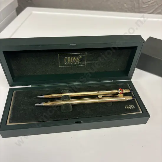 Boxed pair of Vintage Cross Pencils.  Stamped 10K