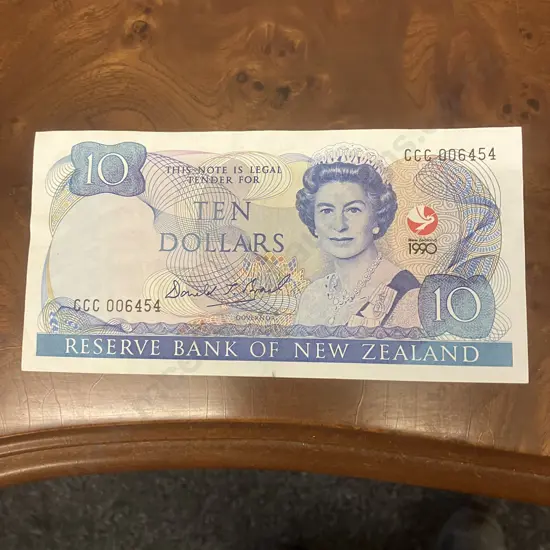 New Zealand 1990 Commemorative $10 Low Serial CCC 006454