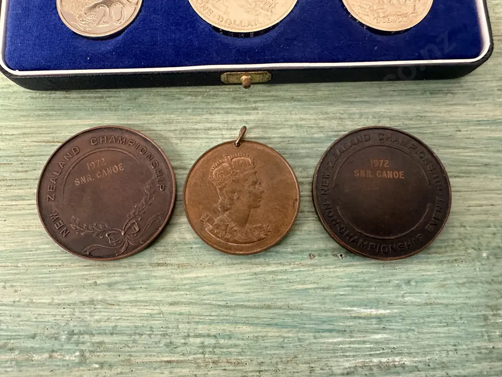 1969 Boxed New Zealand Coin Set & Decorative Medals Including Royal Visit & Life Saving Image 1++