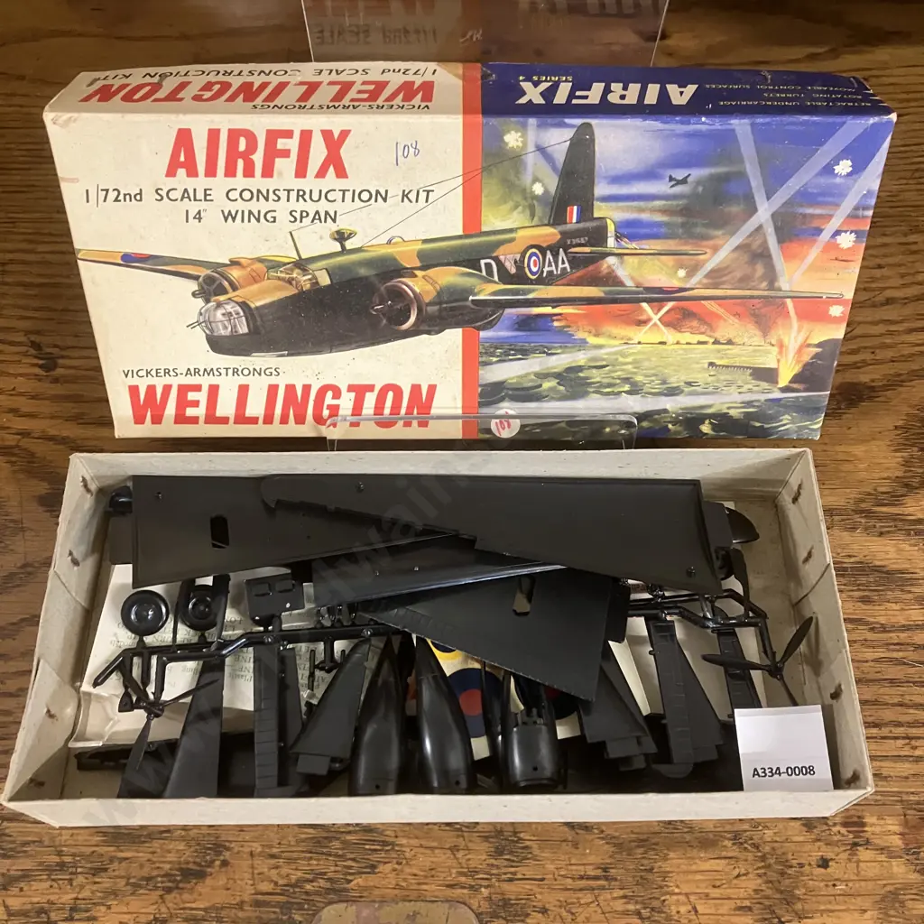 Vintage Airfix Vickers-Armstrongs Wellington Series 4 #1419 1959 & Avro Lancaster Series 5 #1418 1959 1/72 Kits, England Image 1++