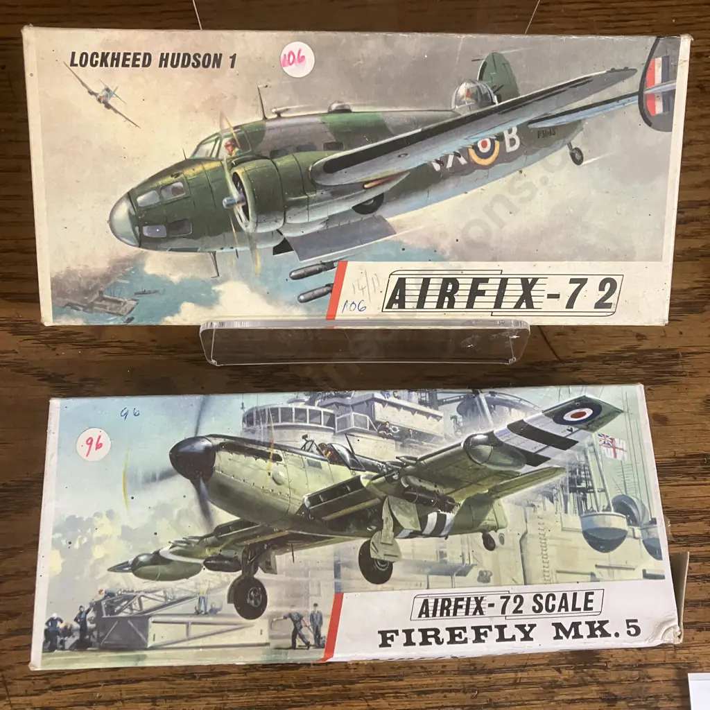 Vintage Airfix Firefly MK.5 #298 1966 Series 2 & Lockheed Hudson 1 #386 1963 Series 3 1/72 Scale - England (Open Boxes) Image 1++