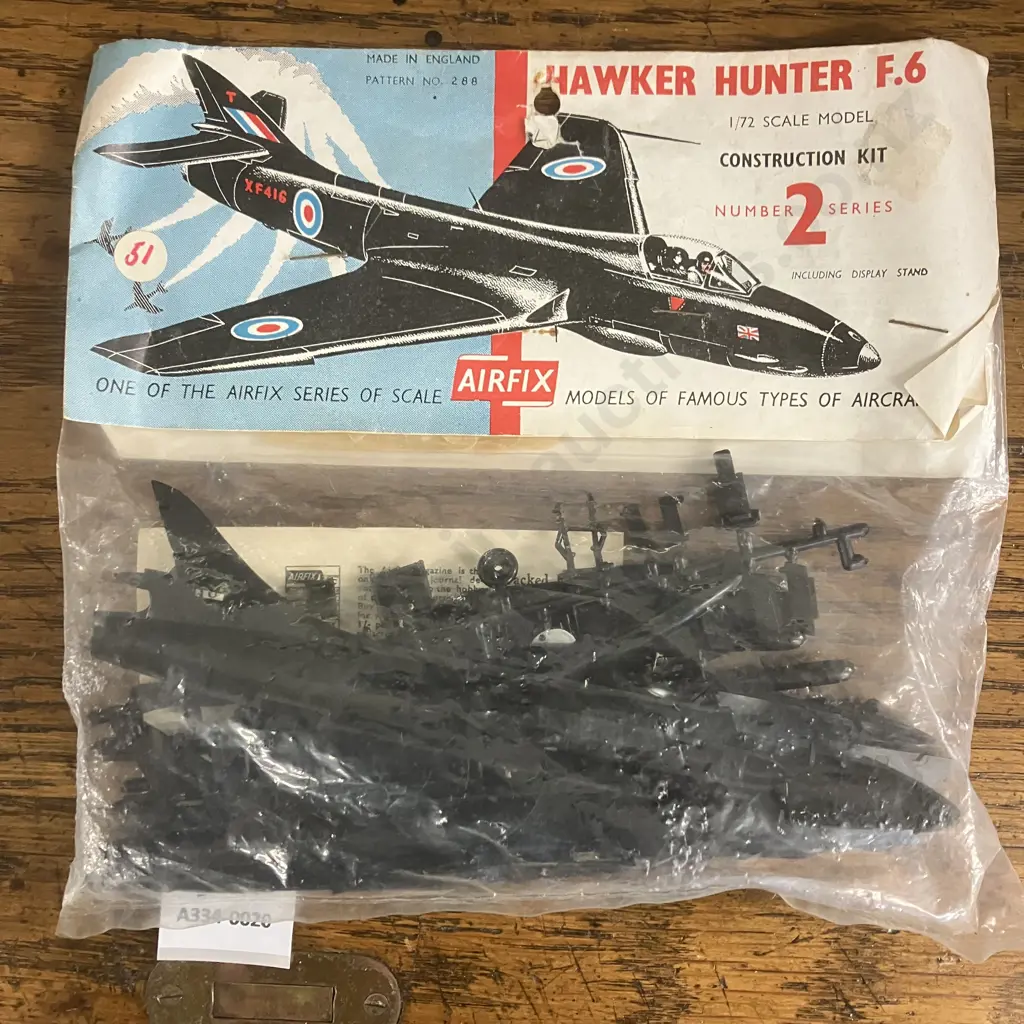 Vintage Airfix Hawker Hunter F.6 Kit, 1/72 Scale, Pattern 288. Series 2 Sealed In Hang Bag - England 1960 Image 1++