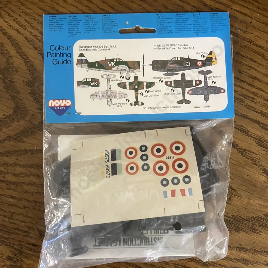 Vintage Novo(ex Frog) 1/72 Air Kits Thunderbolt P47 F390, DH88 Comet F168, Kittyhawk P40E F391, Morane Saulnier 406 F157 Image 1++