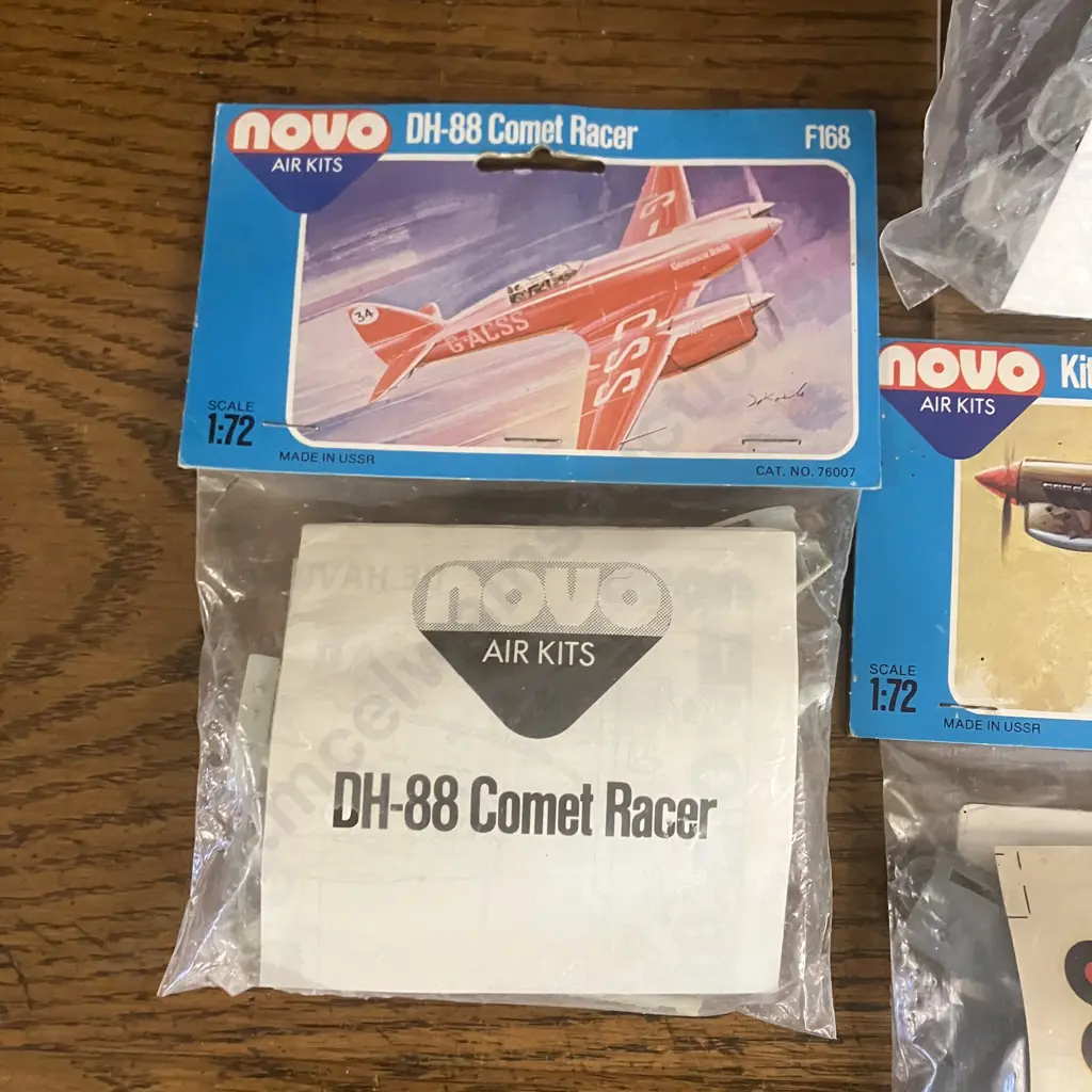 Vintage Novo(ex Frog) 1/72 Air Kits Thunderbolt P47 F390, DH88 Comet F168, Kittyhawk P40E F391, Morane Saulnier 406 F157 Image 1++