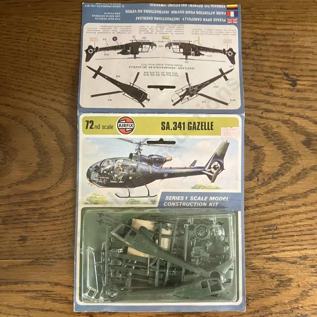 Vintage Airfix 1/72 Series 1 Blister Packs x 3 - SA.341 Gazelle, Cessna 0-2A, de Havilland Chipmunk Image 1++