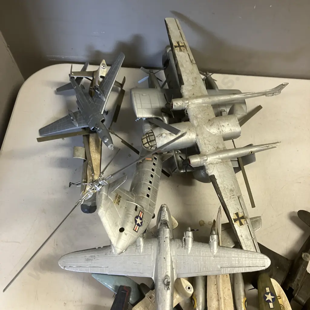 Box Lot - Damaged / Incomplete Model Aircraft, Decal Sheets, Stands Etc Image 1++