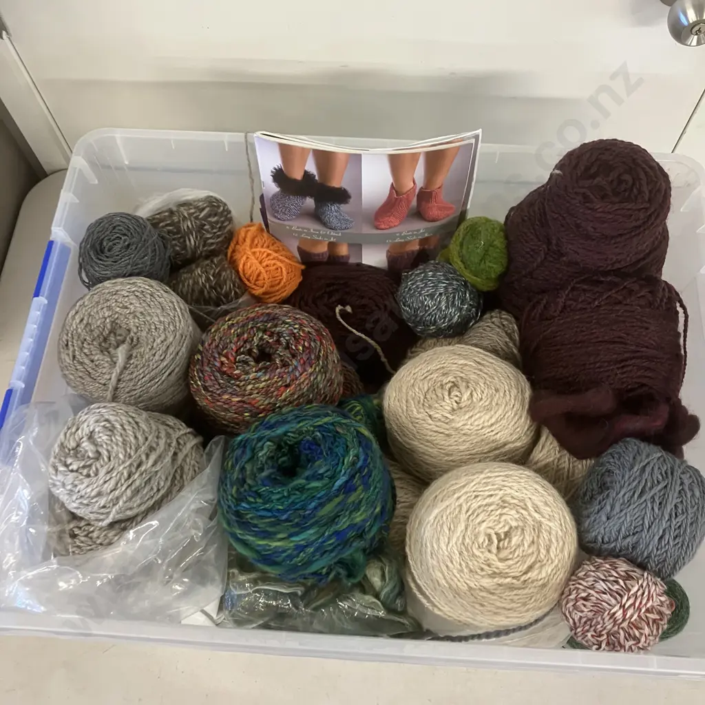 Box Lot Assorted Wool, Patterns Etc Image 1++