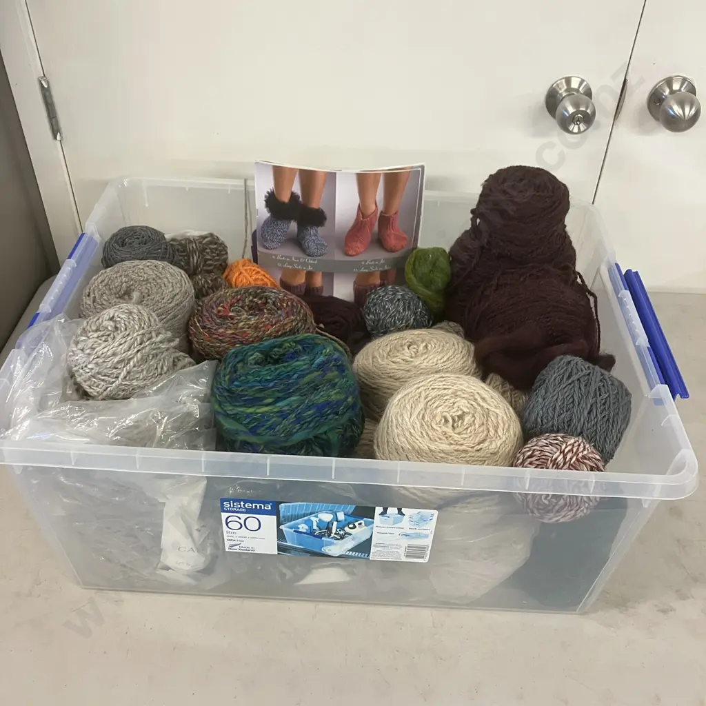 Box Lot Assorted Wool, Patterns Etc Image 1++