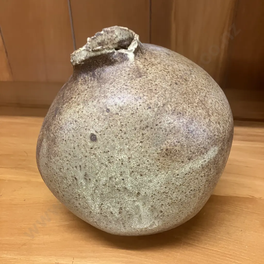 Glazed Pottery Vase Stamped On Base. H16cm Image 1++