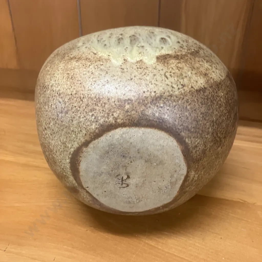 Glazed Pottery Vase Stamped On Base. H16cm Image 1++