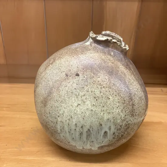 Glazed Pottery Vase Stamped On Base. H16cm