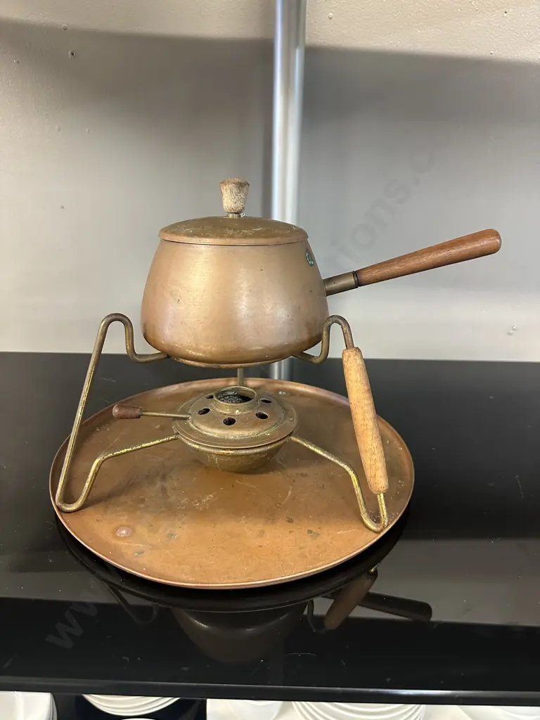 Vintage Copper Fondue Set Image 1++