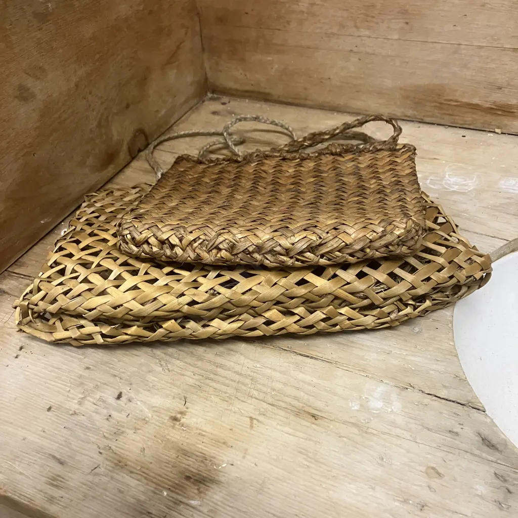 Pair of Vintage Small Flax Bags Image 1++
