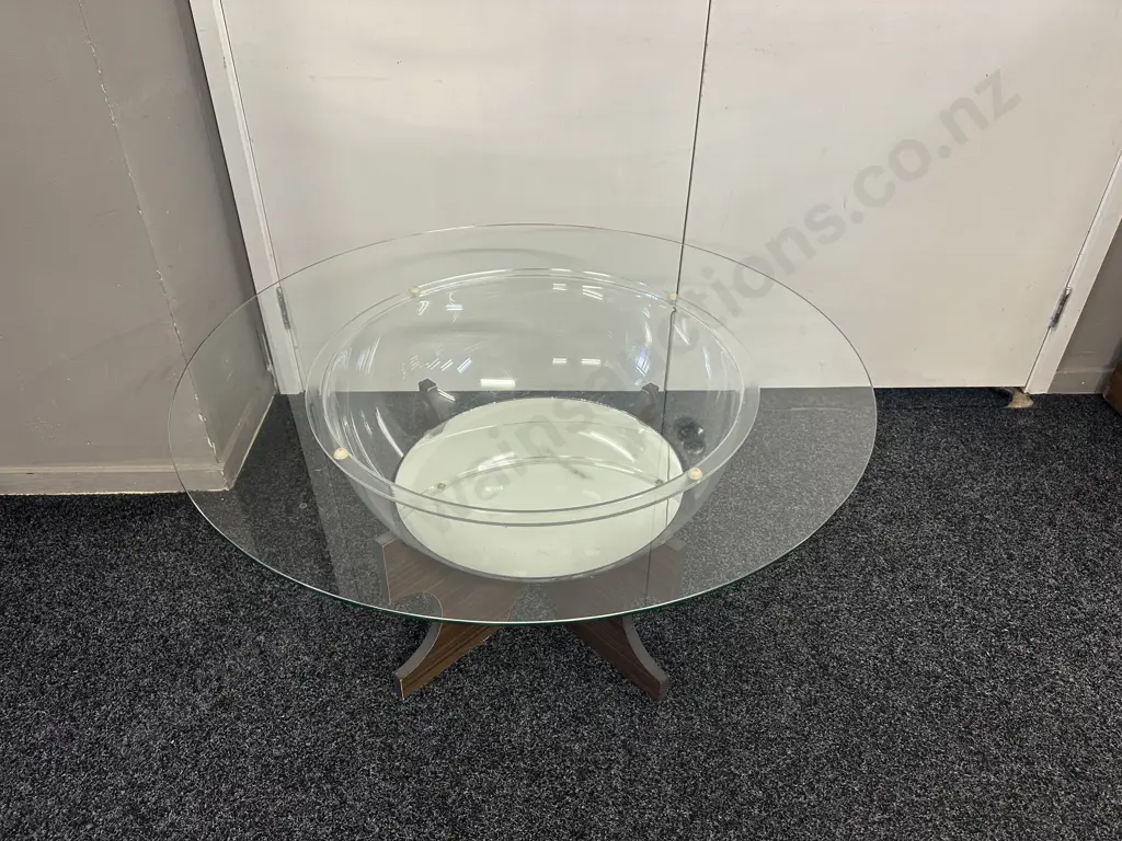 Mid Century Mirrored Fish Bowl Coffee Table Image 1++