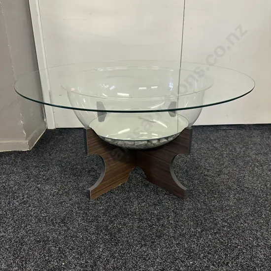 Mid Century Mirrored Fish Bowl Coffee Table