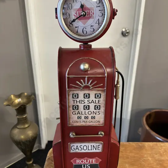 Vintage Route 66 Clock Gas Pump H52cm.
