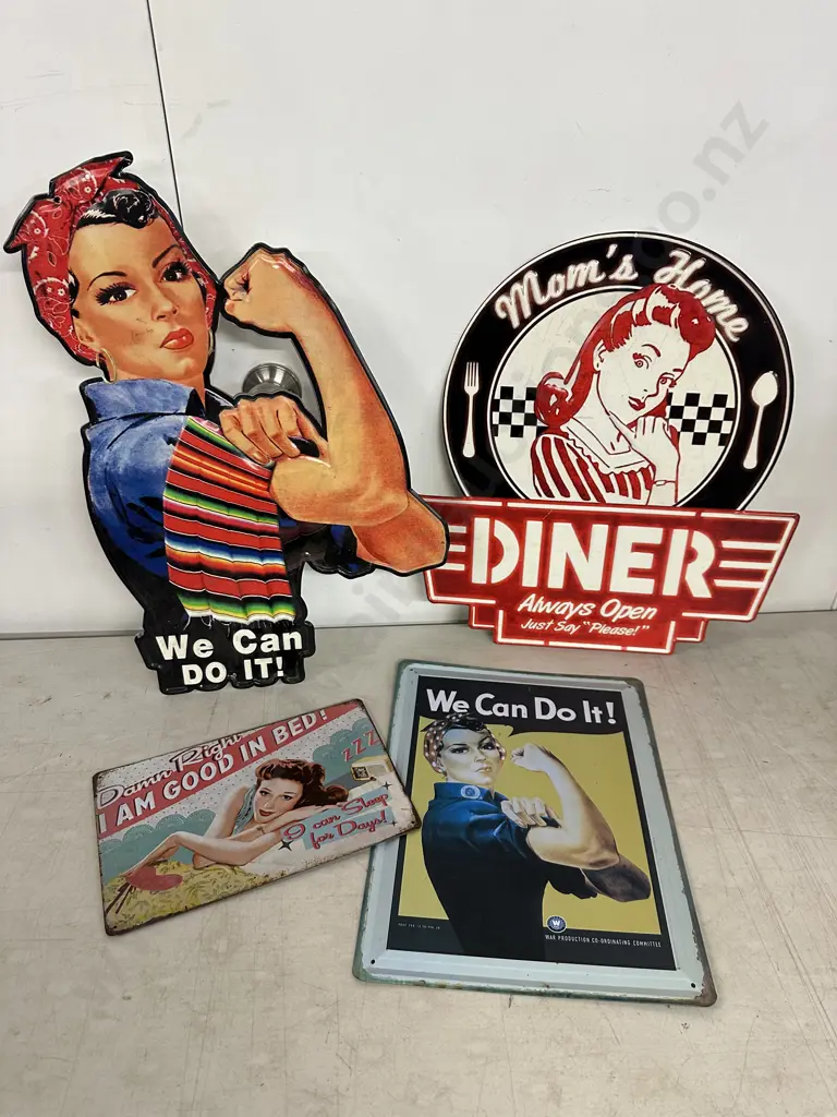 Selection Of Wall Plaques Including 'We Can Do It', 'Mums Home Diner' Etc Image 1++