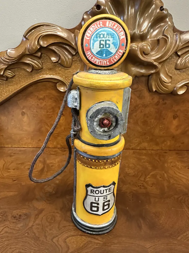 Route 66 Themed Gas Pump Money Box H30cm. Image 1++