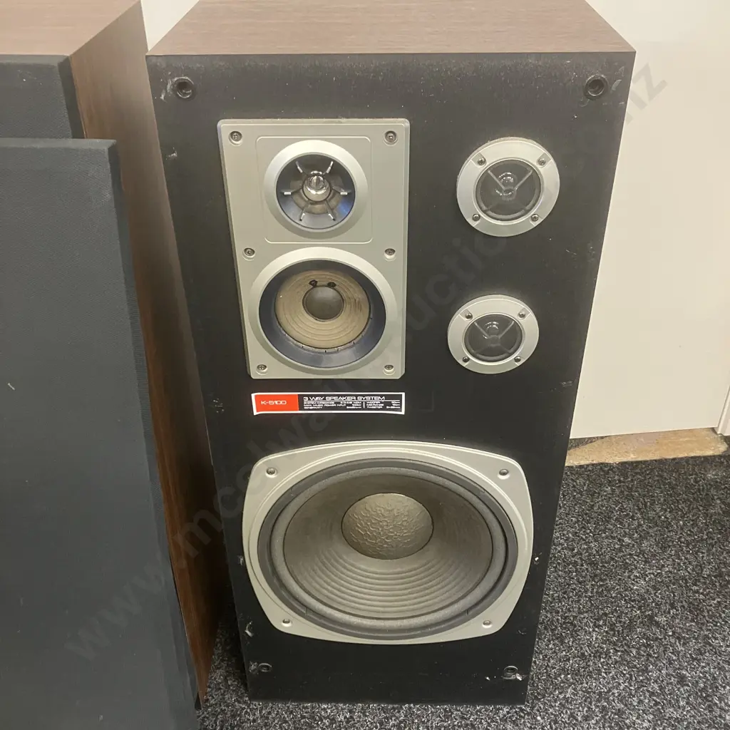 Pair of Sherwood K-5100 Floor Standing Speakers - 8 Ohms 100 Watts Image 1++