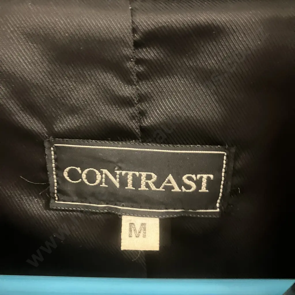 "Contrast" Brand Mens Black Leather Coat, Lambskin, Made In Australia - Size M Image 1++