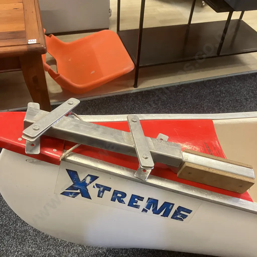 Vintage Novacraft 16' Canadian Canoe With Three Wooden Paddles, Stainless Bracket For Small Outboard Motor Image 1++