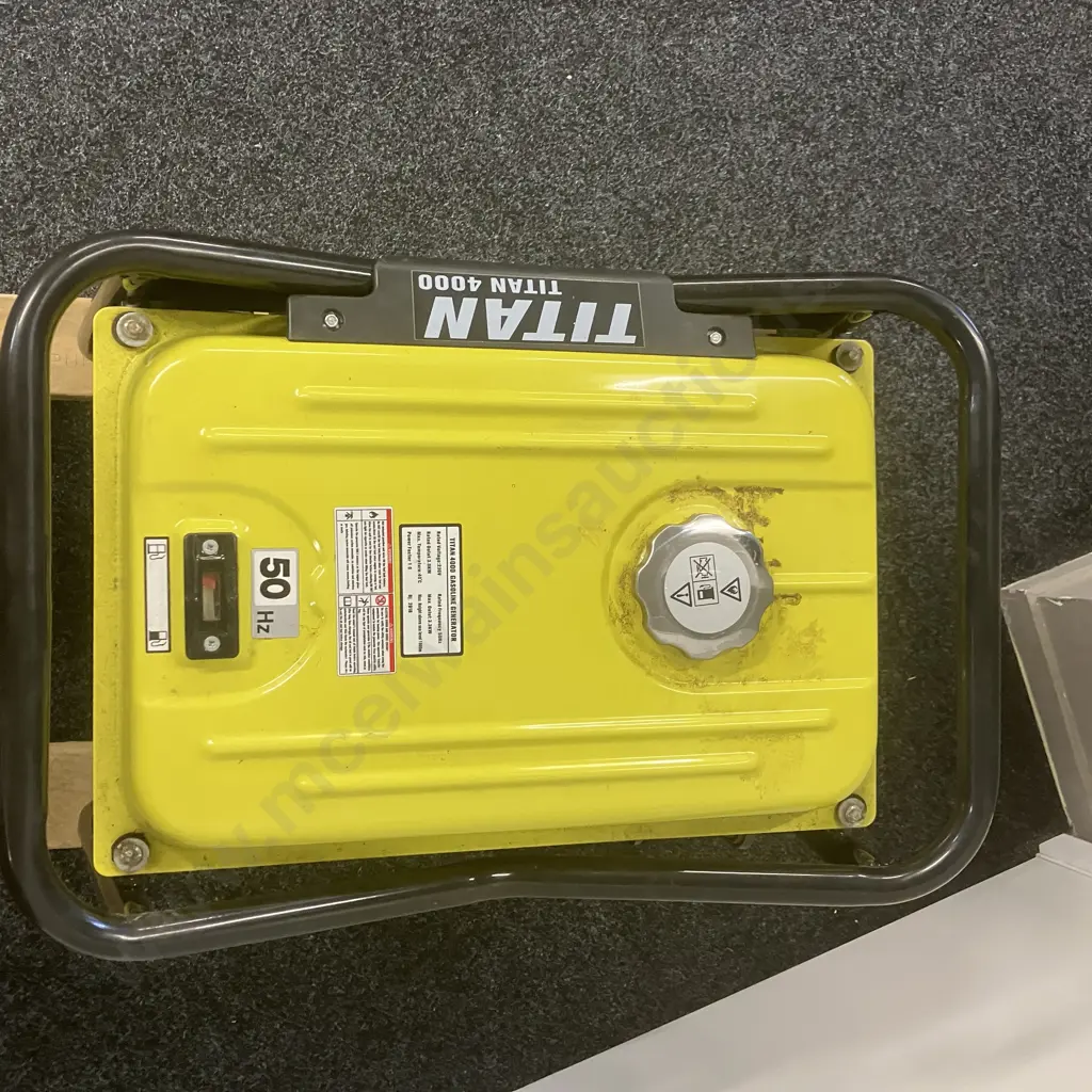 Titan 4000 3.3kW Petrol Generator With 4 Wheeled Wooden Trolley Image 1++