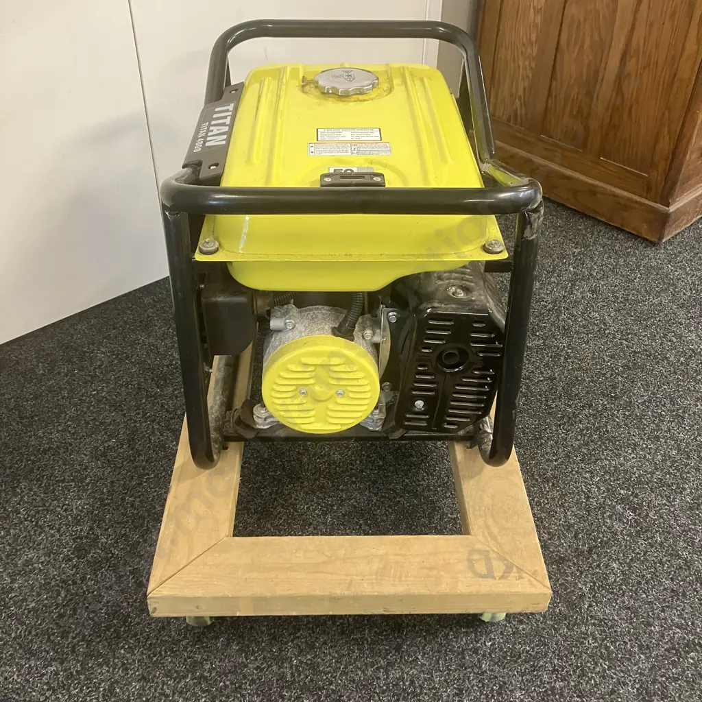 Titan 4000 3.3kW Petrol Generator With 4 Wheeled Wooden Trolley Image 1++