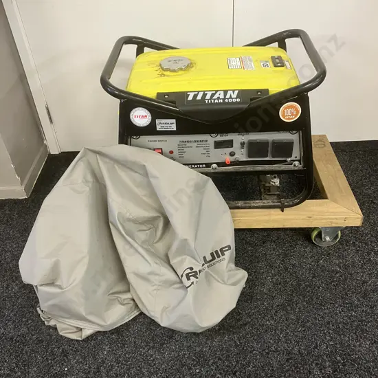 Titan 4000 3.3kW Petrol Generator With 4 Wheeled Wooden Trolley