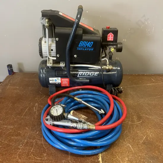 Black Ridge BRI40 Inflator Air Compressor With Hoses And Attachments
