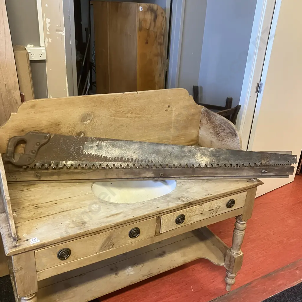 Antique 54" Crosscut Saw Image 1++