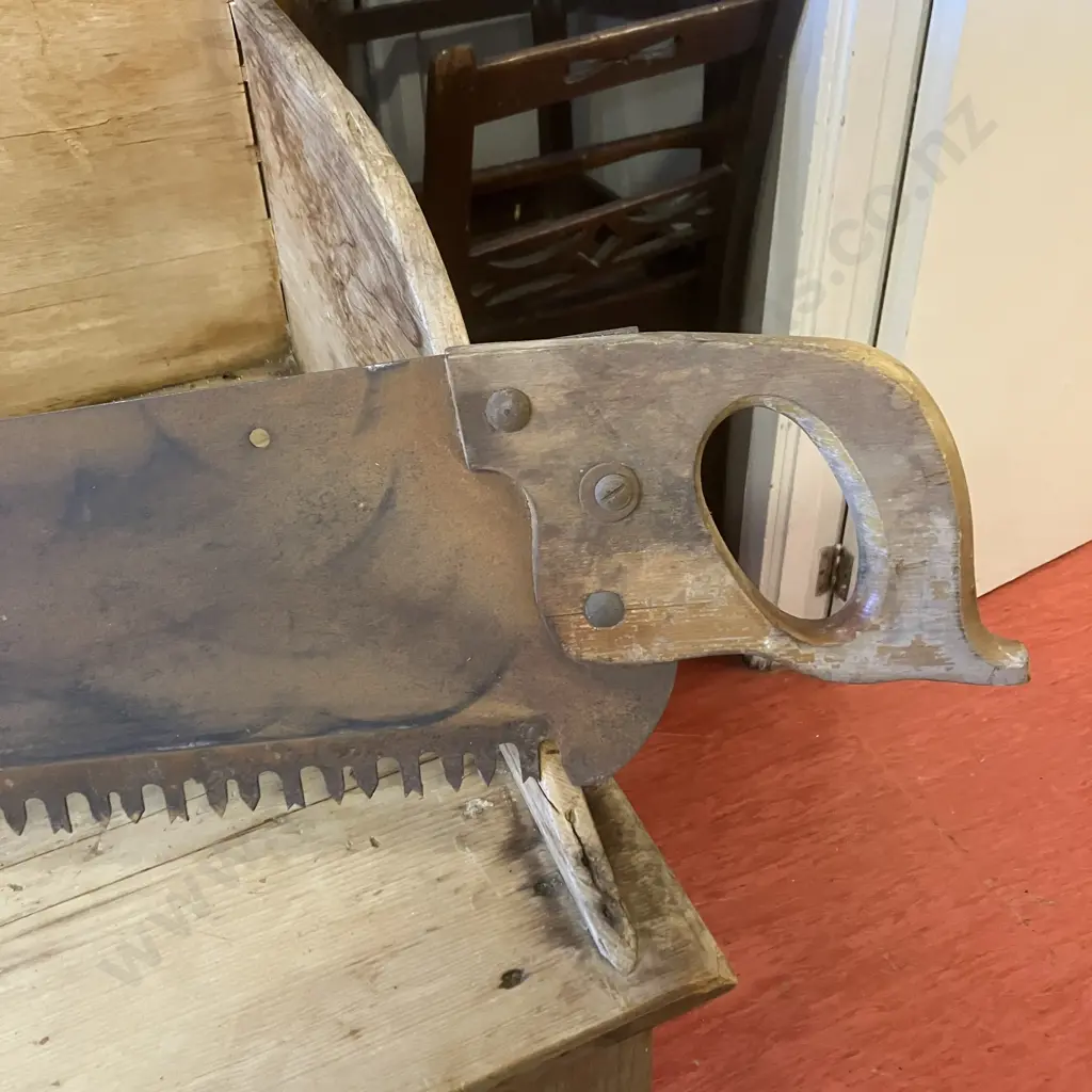 Antique 54" Crosscut Saw Image 1++