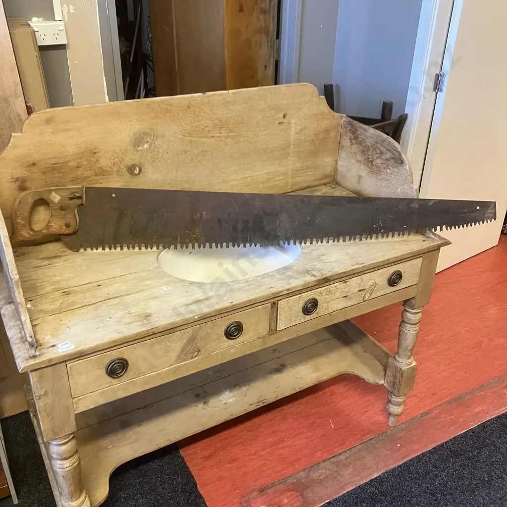 Antique 54" Crosscut Saw Image 1++