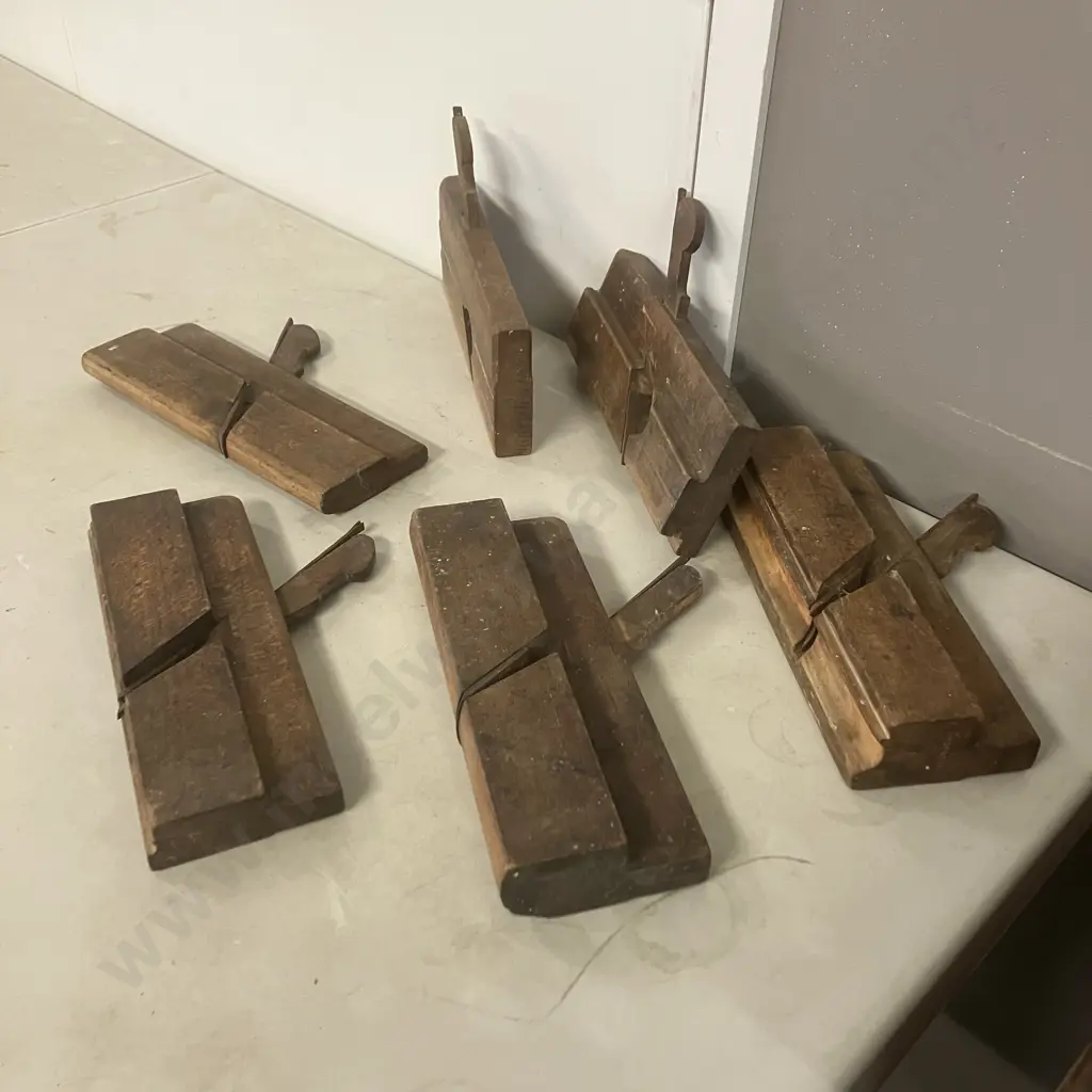 6 x Antique Wooden Moulding Planes Image 1++