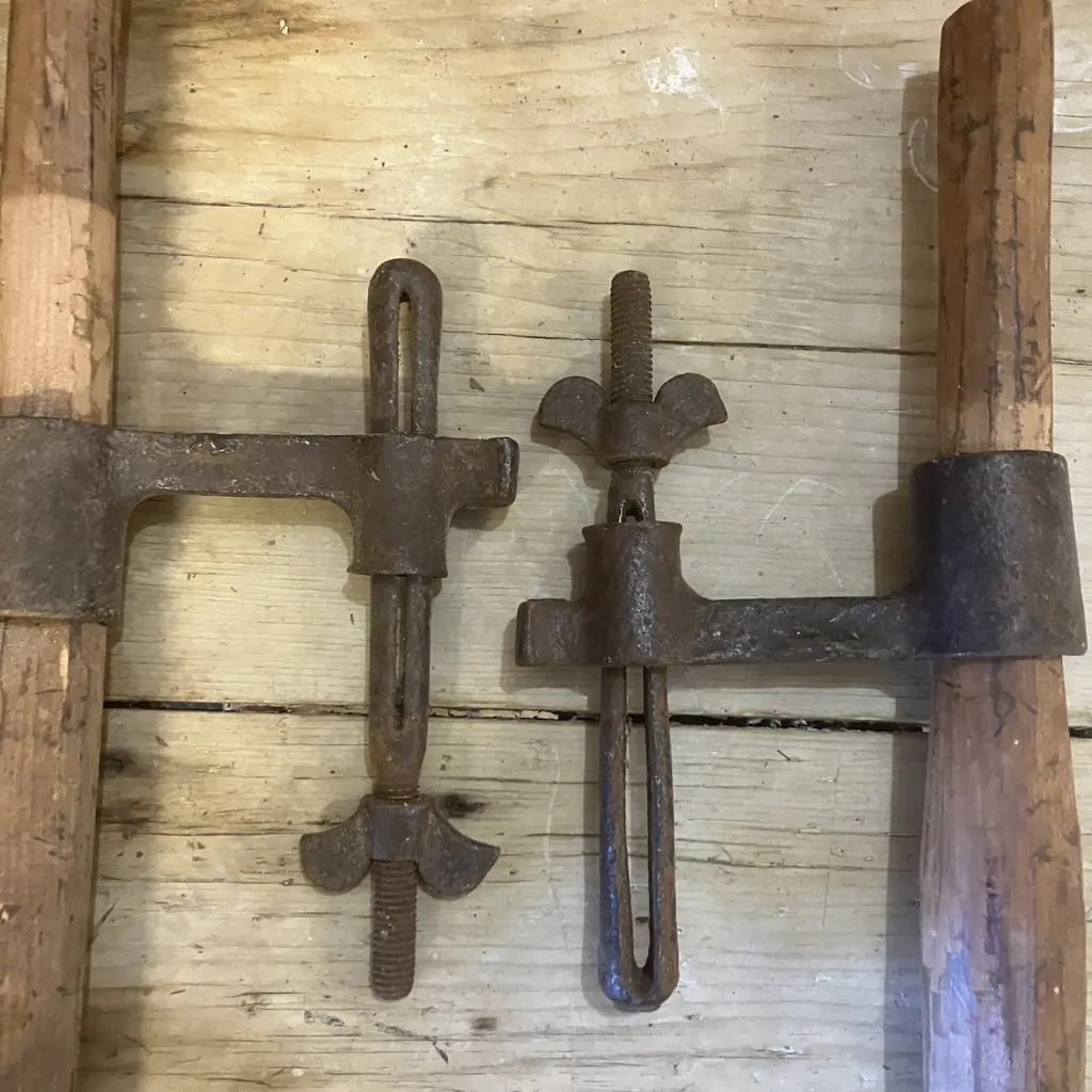 Pair of Antique 2-Man Crosscut Saw Handles Image 1++