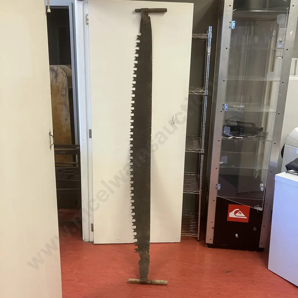 Antique 82" 2-Man Crosscut Saw (Distressed) Image 1++