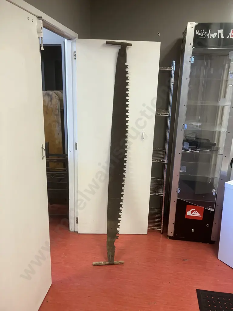 Antique 82" 2-Man Crosscut Saw (Distressed) Image 1++