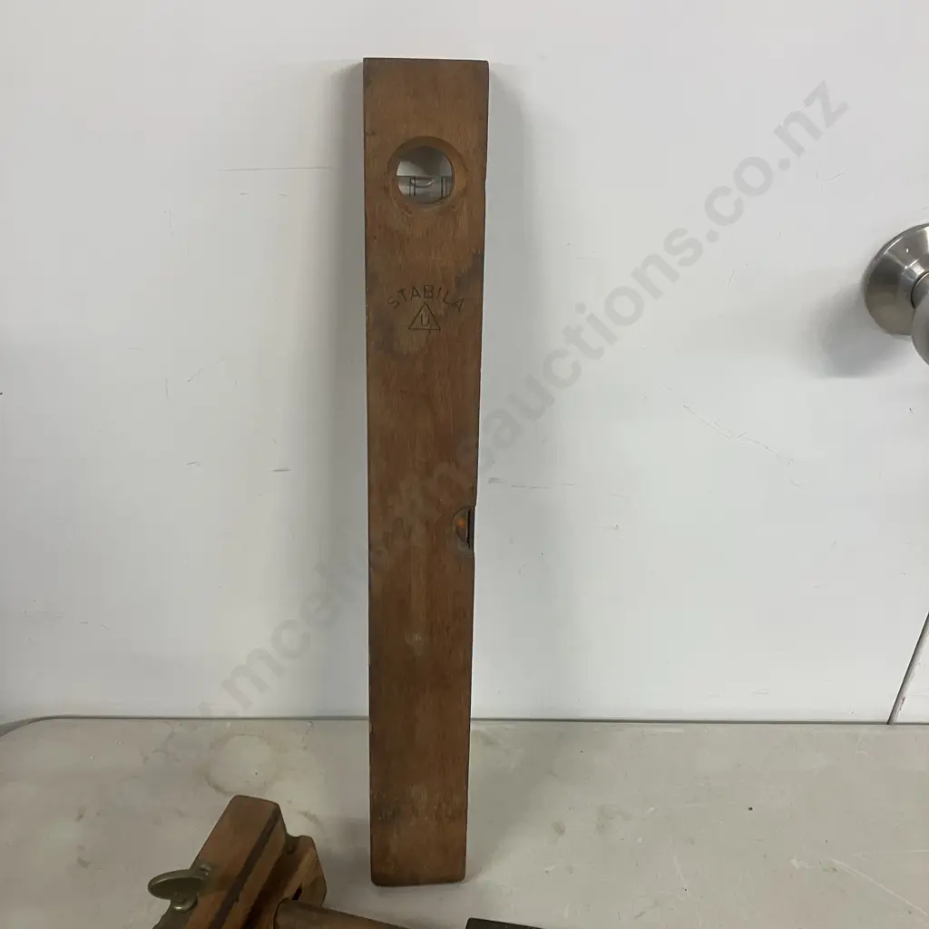 Antique Plough Plane (As Found), Spoke Shaves, Wooden Stabila Level Etc Image 1++