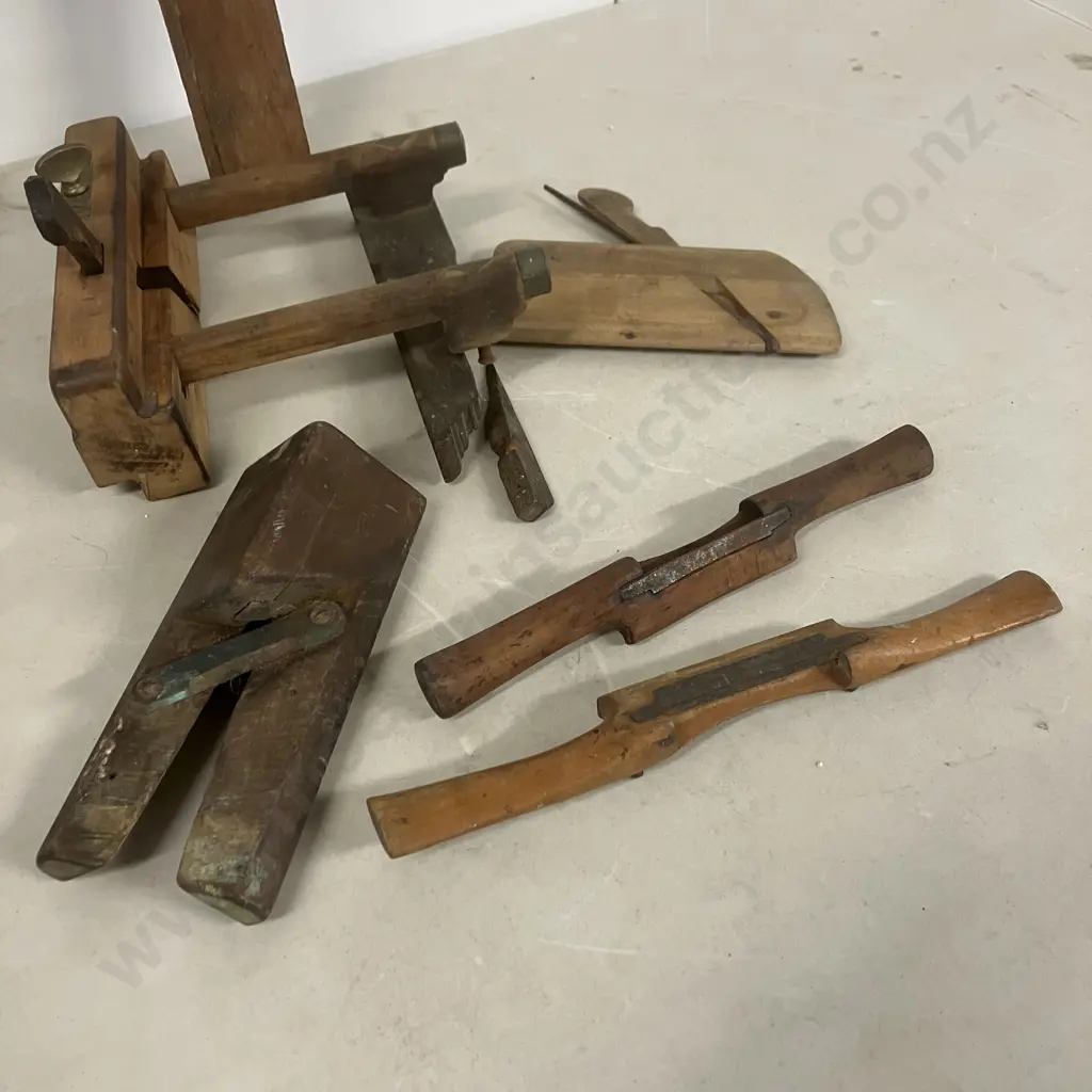 Antique Plough Plane (As Found), Spoke Shaves, Wooden Stabila Level Etc Image 1++