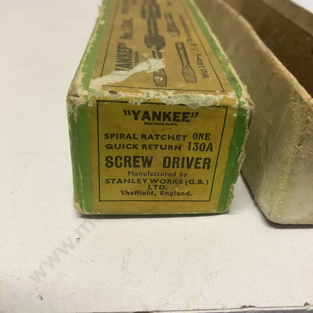 Vintage Stanley 'YANKEE' No.130A Spiral Ratchet Screwdriver With Box - Stanley Works, England Image 1++