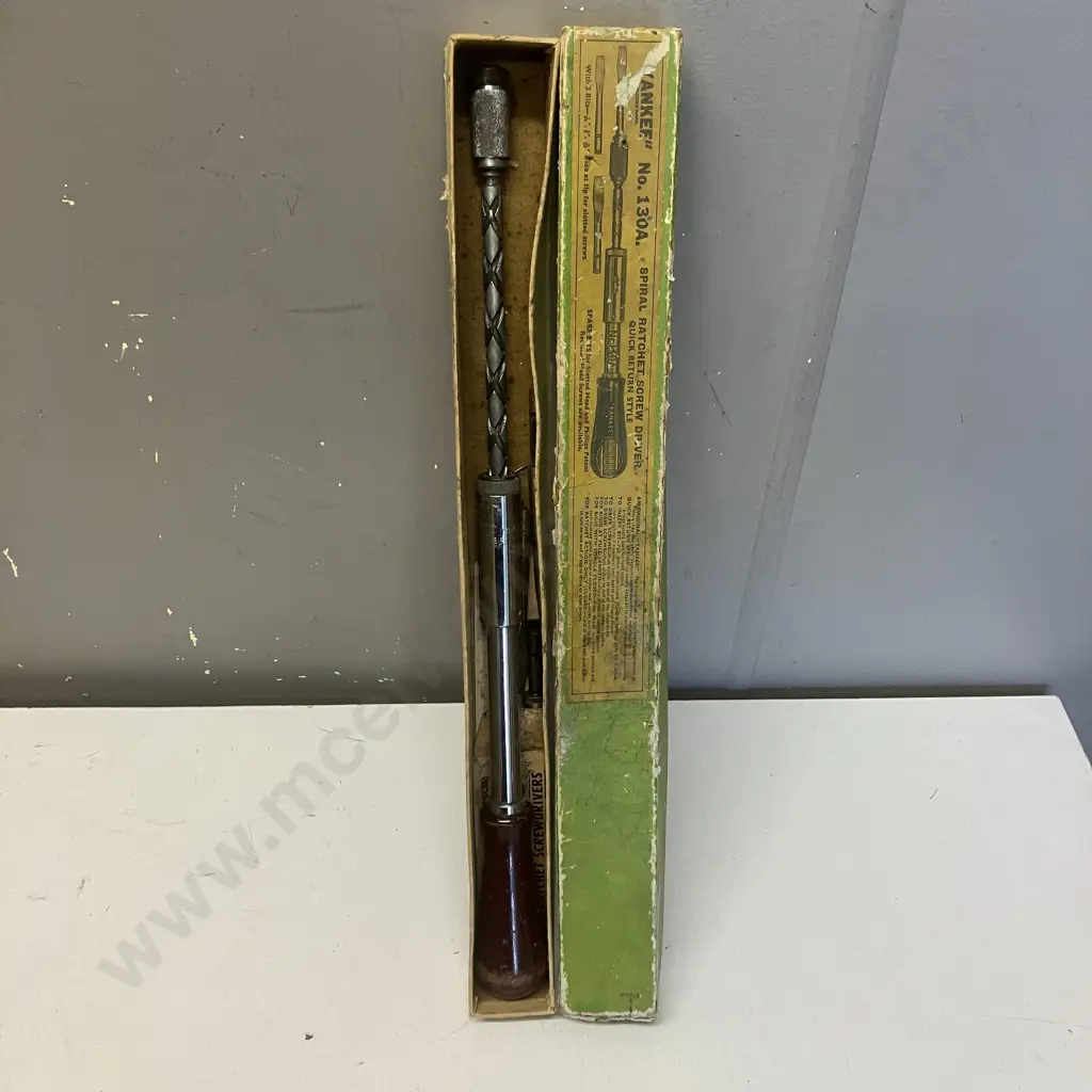 Vintage Stanley 'YANKEE' No.130A Spiral Ratchet Screwdriver With Box - Stanley Works, England Image 1++