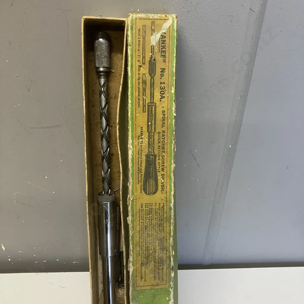 Vintage Stanley 'YANKEE' No.130A Spiral Ratchet Screwdriver With Box - Stanley Works, England Image 1++