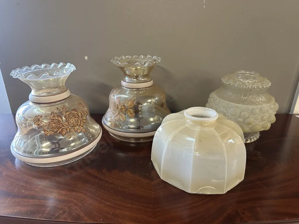 Selection Of Vintage Glass Light Shades Etc (as found) Image 1++