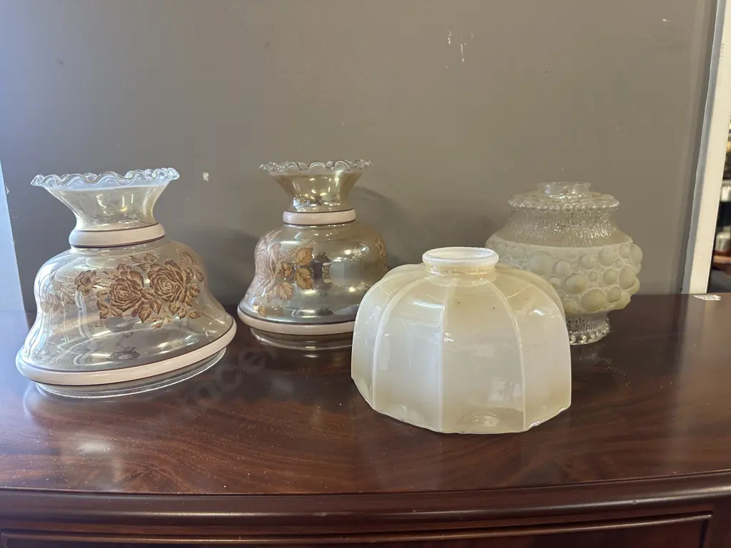 Selection Of Vintage Glass Light Shades Etc (as found) Image 1++