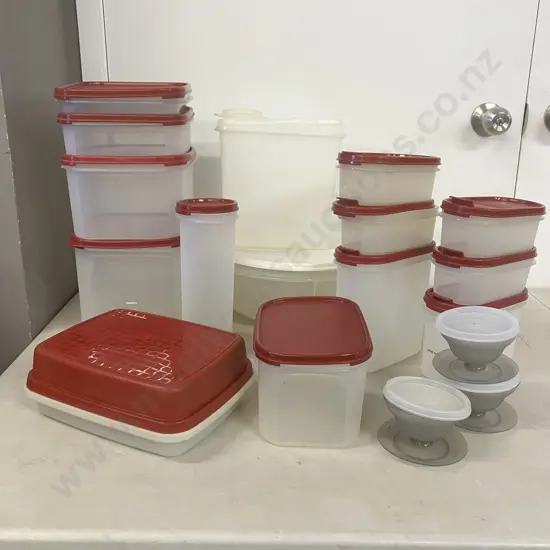 Box Lot Assorted Tupperware With Lids