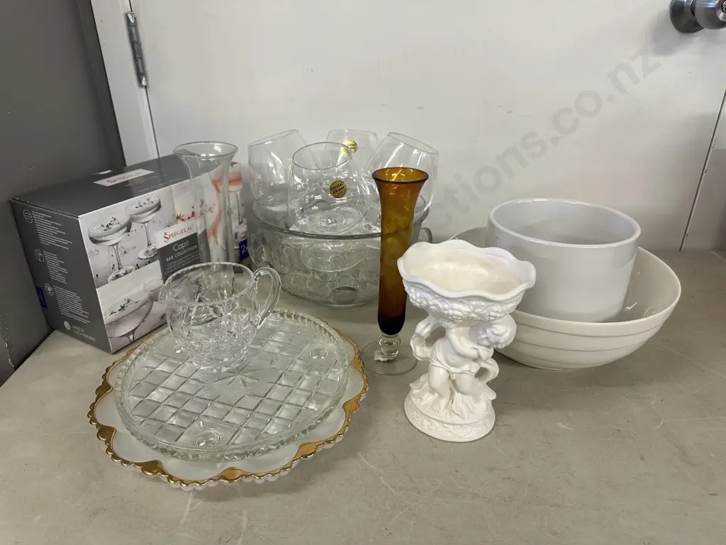 Assorted Glass & China Items Including Spiegelau Cocktail Glasses, Bowls Etc Image 1++