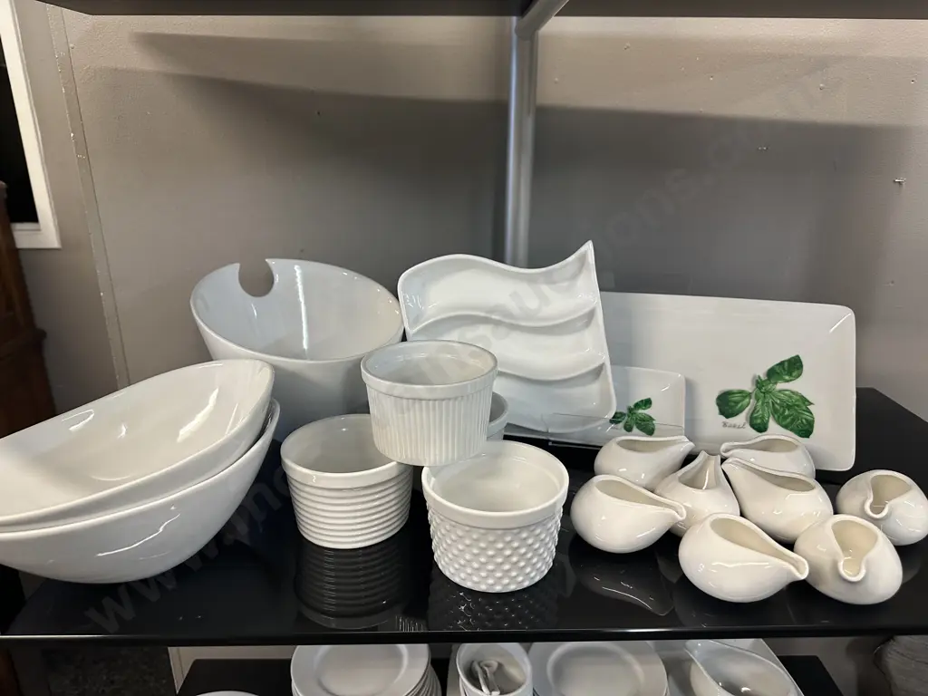 Selection Of White Crockery Including db design, Cordon Bleu Ramekins, Platters Etc Image 1++