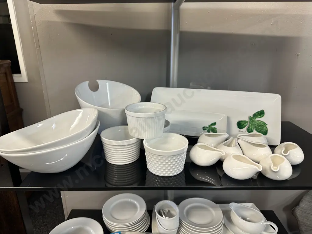 Selection Of White Crockery Including db design, Cordon Bleu Ramekins, Platters Etc Image 1++